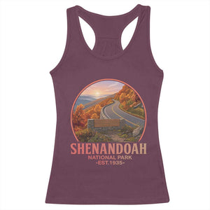 Shenandoah National Park Racerback Tank Top Vintage Virginia Mountain Landscape TS14 Maroon Print Your Wear
