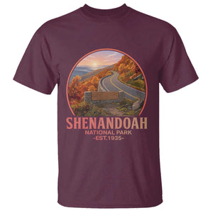 Shenandoah National Park T Shirt Vintage Virginia Mountain Landscape TS14 Maroon Print Your Wear