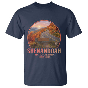 Shenandoah National Park T Shirt Vintage Virginia Mountain Landscape TS14 Navy Print Your Wear