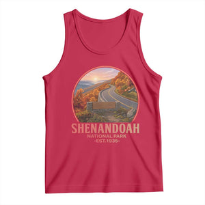 Shenandoah National Park Tank Top Vintage Virginia Mountain Landscape TS14 Red Print Your Wear