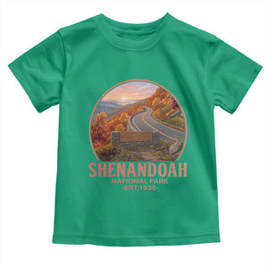 Shenandoah National Park Toddler T Shirt Vintage Virginia Mountain Landscape TS14 Irish Green Print Your Wear