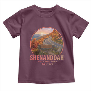 Shenandoah National Park Toddler T Shirt Vintage Virginia Mountain Landscape TS14 Maroon Print Your Wear