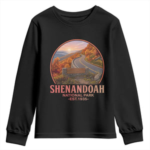 Shenandoah National Park Youth Sweatshirt Vintage Virginia Mountain Landscape TS14 Black Print Your Wear