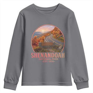 Shenandoah National Park Youth Sweatshirt Vintage Virginia Mountain Landscape TS14 Charcoal Print Your Wear