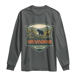 Shenandoah National Park Long Sleeve Shirt Virginia Black Bear Mountain TS14 Dark Heather Print Your Wear