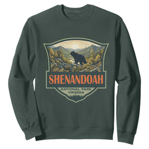 Shenandoah National Park Sweatshirt Virginia Black Bear Mountain TS14 Dark Forest Green Print Your Wear