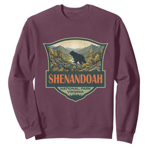 Shenandoah National Park Sweatshirt Virginia Black Bear Mountain TS14 Maroon Print Your Wear