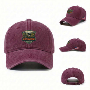 Shenandoah National Park Washed Cotton Baseball Cap Virginia Black Bear Mountain TS14 Washed Cap Universal Fit Burgundy Print Your Wear