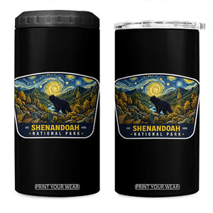 Shenandoah National Park 4 in 1 Can Cooler Tumbler Starry Night Virginia Bear Mountain TS14 One Size: 16 oz Black Print Your Wear