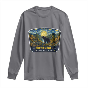Shenandoah National Park Long Sleeve Shirt Starry Night Virginia Bear Mountain TS14 Charcoal Print Your Wear