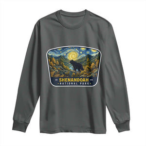 Shenandoah National Park Long Sleeve Shirt Starry Night Virginia Bear Mountain TS14 Dark Heather Print Your Wear