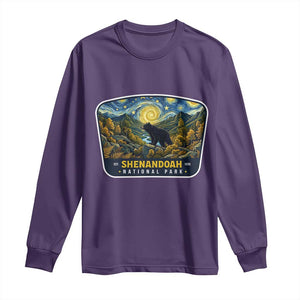 Shenandoah National Park Long Sleeve Shirt Starry Night Virginia Bear Mountain TS14 Purple Print Your Wear