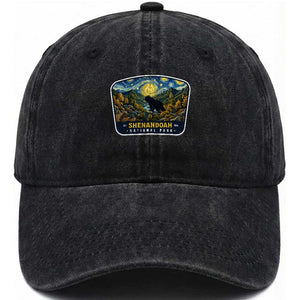 Shenandoah National Park Washed Cotton Baseball Cap Starry Night Virginia Bear Mountain TS14 Print Your Wear