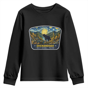 Shenandoah National Park Youth Sweatshirt Starry Night Virginia Bear Mountain TS14 Black Print Your Wear