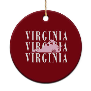 Virginia State Map Ceramic Ornament East Coast State Pride Travel Gift