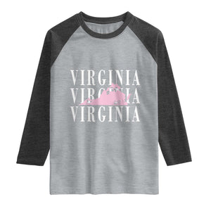 Virginia State Map Raglan Shirt East Coast State Pride Travel Gift