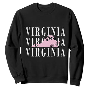 Virginia State Map Sweatshirt East Coast State Pride Travel Gift