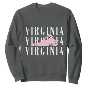 Virginia State Map Sweatshirt East Coast State Pride Travel Gift