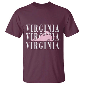 Virginia State Map T Shirt East Coast State Pride Travel Gift