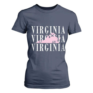 Virginia State Map T Shirt For Women East Coast State Pride Travel Gift