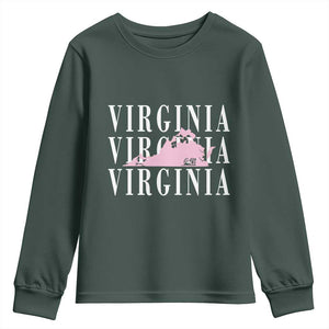 Virginia State Map Youth Sweatshirt East Coast State Pride Travel Gift