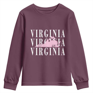 Virginia State Map Youth Sweatshirt East Coast State Pride Travel Gift