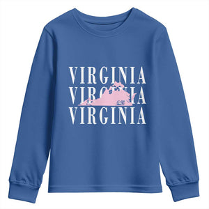 Virginia State Map Youth Sweatshirt East Coast State Pride Travel Gift