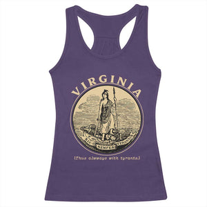 Vintage Virginia Motto Sic Semper Tyrannis Racerback Tank Top TS14 Purple Print Your Wear