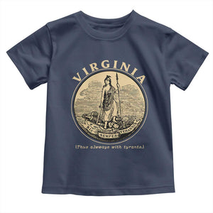 Vintage Virginia Motto Sic Semper Tyrannis Toddler T Shirt TS14 Navy Print Your Wear