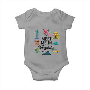 Meet Me in Virginia Baby Onesie Travel Souvenir East Coast State Pride TS14 Sport Gray Print Your Wear