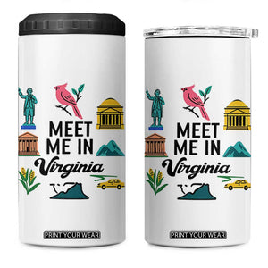 Meet Me in Virginia 4 in 1 Can Cooler Tumbler Travel Souvenir East Coast State Pride TS14 One Size: 16 oz White Print Your Wear