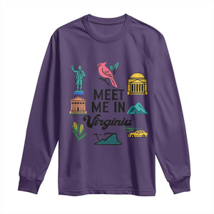 Meet Me in Virginia Long Sleeve Shirt Travel Souvenir East Coast State Pride TS14 Purple Print Your Wear