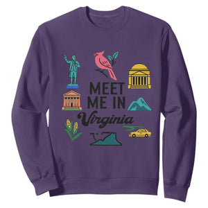 Meet Me in Virginia Sweatshirt Travel Souvenir East Coast State Pride TS14 Purple Print Your Wear