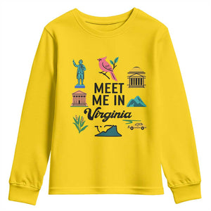 Meet Me in Virginia Youth Sweatshirt Travel Souvenir East Coast State Pride TS14 Daisy Print Your Wear