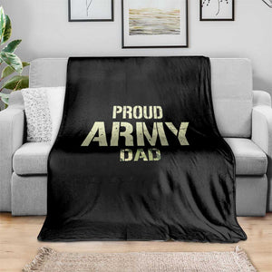 Proud Army Dad Throw Blanket Military Camo American Flag Father's Day