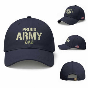 Proud Army Dad Baseball Cap Military Camo American Flag Father's Day TS14 Baseball Cap Universal Fit Navy Print Your Wear
