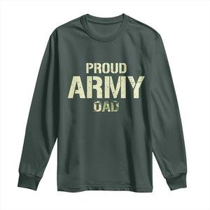 Proud Army Dad Long Sleeve Shirt Military Camo American Flag Father's Day