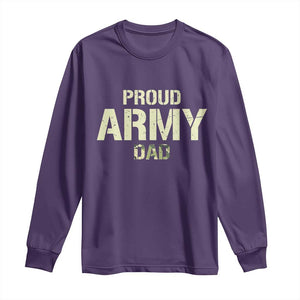 Proud Army Dad Long Sleeve Shirt Military Camo American Flag Father's Day