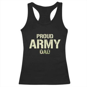 Proud Army Dad Racerback Tank Top Military Camo American Flag Father's Day