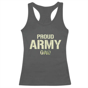 Proud Army Dad Racerback Tank Top Military Camo American Flag Father's Day