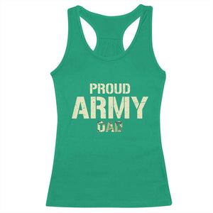Proud Army Dad Racerback Tank Top Military Camo American Flag Father's Day