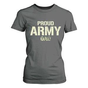 Proud Army Dad T Shirt For Women Military Camo American Flag Father's Day
