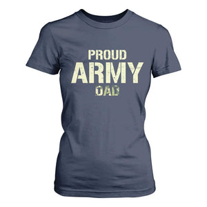 Proud Army Dad T Shirt For Women Military Camo American Flag Father's Day