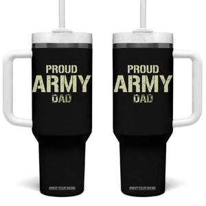 Proud Army Dad Tumbler With Handle Military Camo American Flag Father's Day