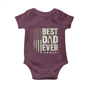 Best Dad Ever Baby Onesie Military Camo American Flag Father's Day