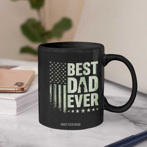 Best Dad Ever Coffee Mug Military Camo American Flag Father's Day
