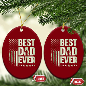 Best Dad Ever Ceramic Ornament Military Camo American Flag Father's Day