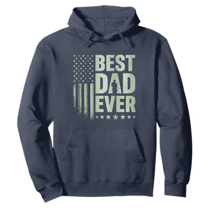 Best Dad Ever Hoodie Military Camo American Flag Father's Day TS14 Navy Print Your Wear