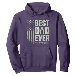 Best Dad Ever Hoodie Military Camo American Flag Father's Day TS14 Purple Print Your Wear
