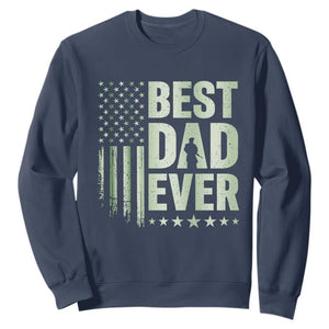 Best Dad Ever Sweatshirt Military Camo American Flag Father's Day